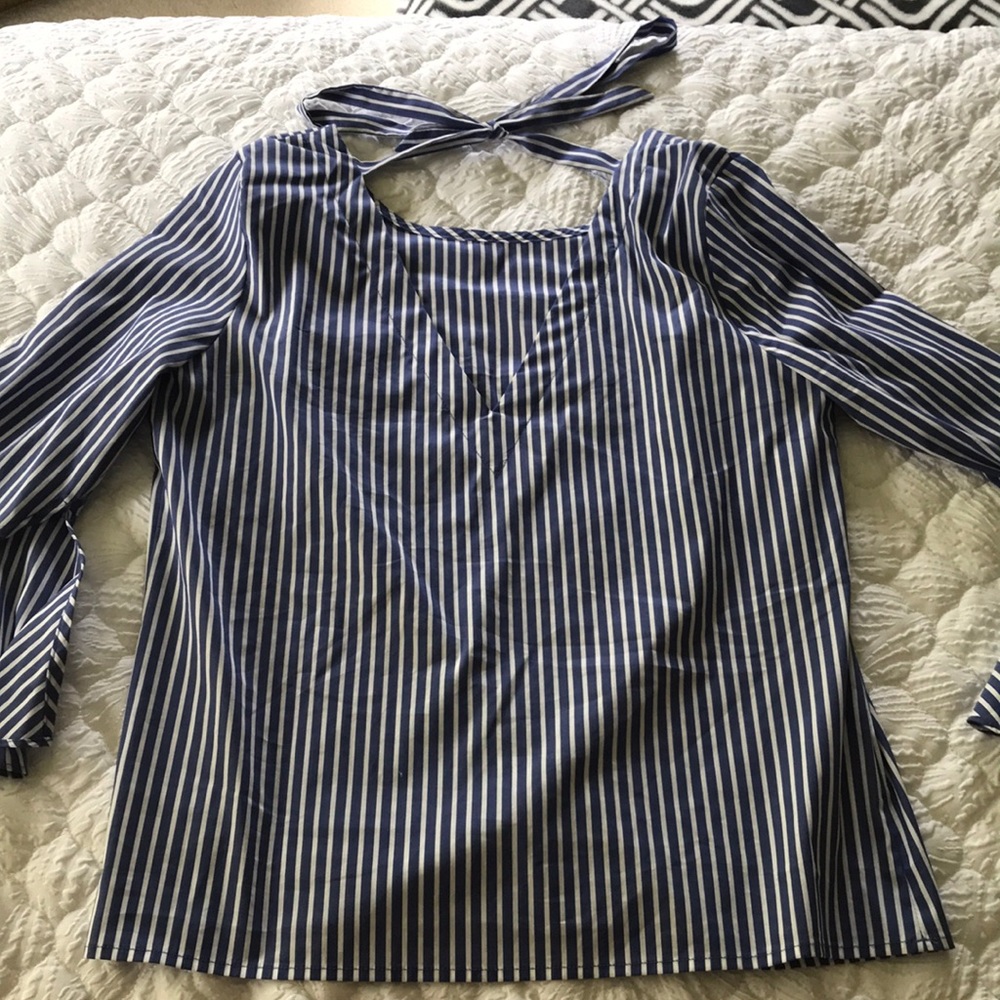 Blue and white stripped blouse